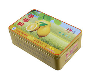 Chine La boîte de bidon de gâteau de citron, CYMK a imprimé la nourriture de conteneur en métal a évalué 0.23mm fournisseur