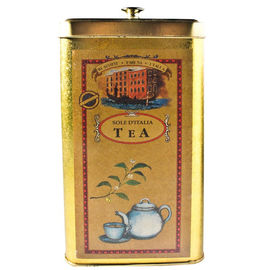 Chine Boîte en fer blanc de bidon de boîtes métalliques d'or carrées de thé pour l'emballage de thé/café fournisseur