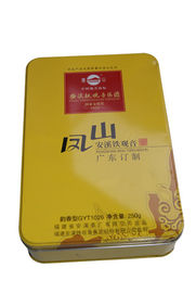 Chine Boîtes métalliques de thé de bidon d'Anxi TieGuanYin avec l'emballage tirage en couleurs/250G jaune fournisseur