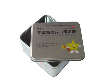 Chine récipients de boîte/en métal de bidon de catégorie comestible de 0.23mm, boîte pharmaceutique d'emballage fournisseur