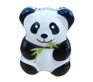 Chine Récipients de sucrerie de bidon de panda de bébé, boîte irrégulière en métal de sucrerie de fer-blanc fournisseur