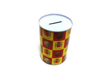 Chine Boîte en fer blanc de bidon en métal de récipients ronds porcins de cabine téléphonique pour l'économie de pièce de monnaie, stockage d'argent fournisseur