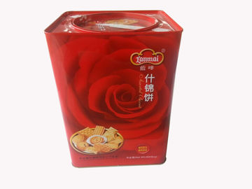 Chine Fer-blanc des récipients 0.23mm de biscuit de bidon de place rouge avec le couvercle rond fournisseur
