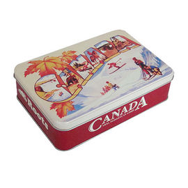 Chine Boîte de récipient de bidon en métal du Canada, boîte en fer blanc de 205 x de 140 x de 45mm pour la sucrerie fournisseur