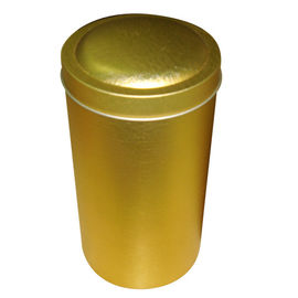 Chine Boîtes métalliques de thé peintes par couleur d'or spéciale de bidon, boîte de forme ronde fournisseur