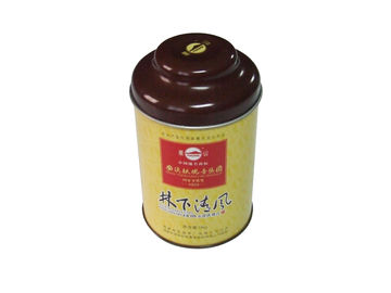 Chine Boîtes métalliques faites sur commande de thé de bidon avec le couvercle spécial et le corps jaune, couleur simple à l'intérieur fournisseur