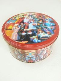 Fer-blanc de récipients d'entreposage de bidon de sucrerie de Noël avec la couverture/couvercle fournisseur