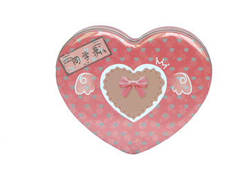 Boîte de bidon de chocolat de forme de coeur, petite caisse de bidon, boîte en fer blanc en métal, récipient de bidon fournisseur